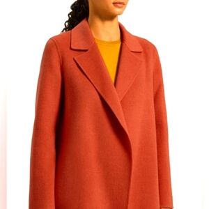 Etcetera Wool and Cashmere Wrap Coat in Orange Spice sz Small NWOT